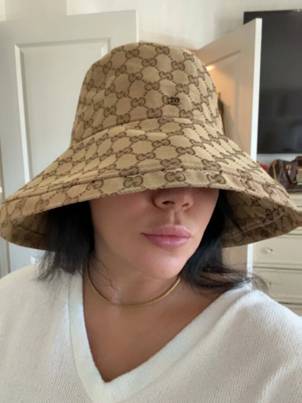 Gucci GG Monogram Canvas Wide‑Brim Bucket Hat